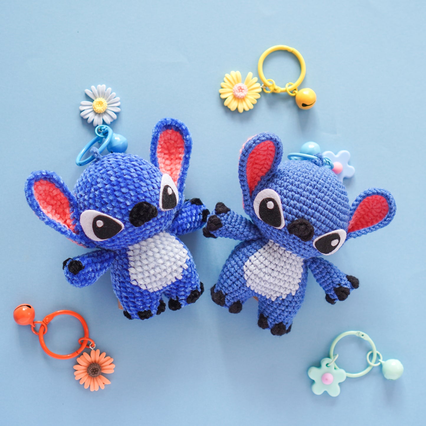 Mini Blue Ear Monster-Keychain version Crochet Pattern
