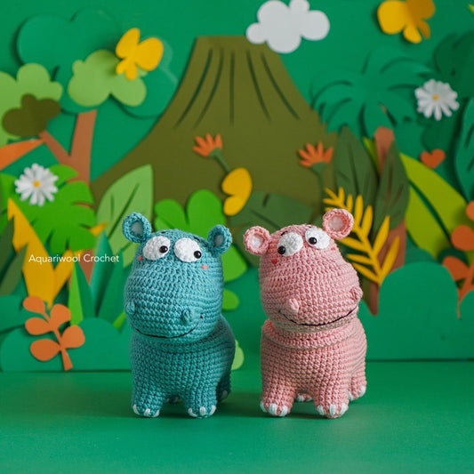 Hippo Amigurumi Crochet Pattern: Cute Crochet Hippo Toy (PDF)