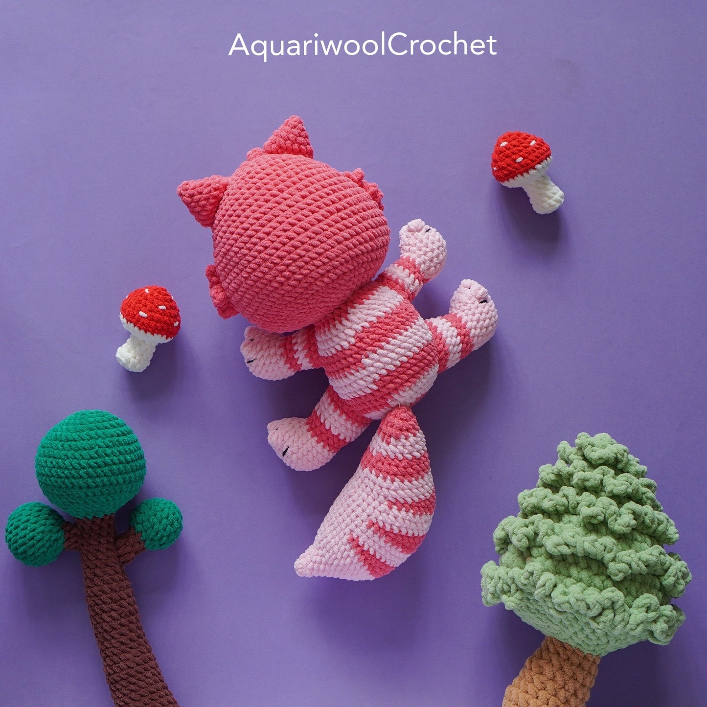 Cheshire Cat Crochet Pattern PDF – Alice in Wonderland Amigurumi Plush Toy | Cute Crochet Doll Tutorial