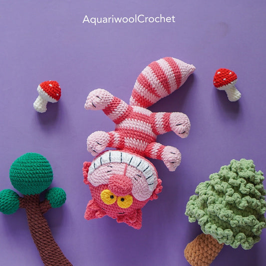 Cheshire Cat Crochet Pattern PDF – Alice in Wonderland Amigurumi Plush Toy | Cute Crochet Doll Tutorial
