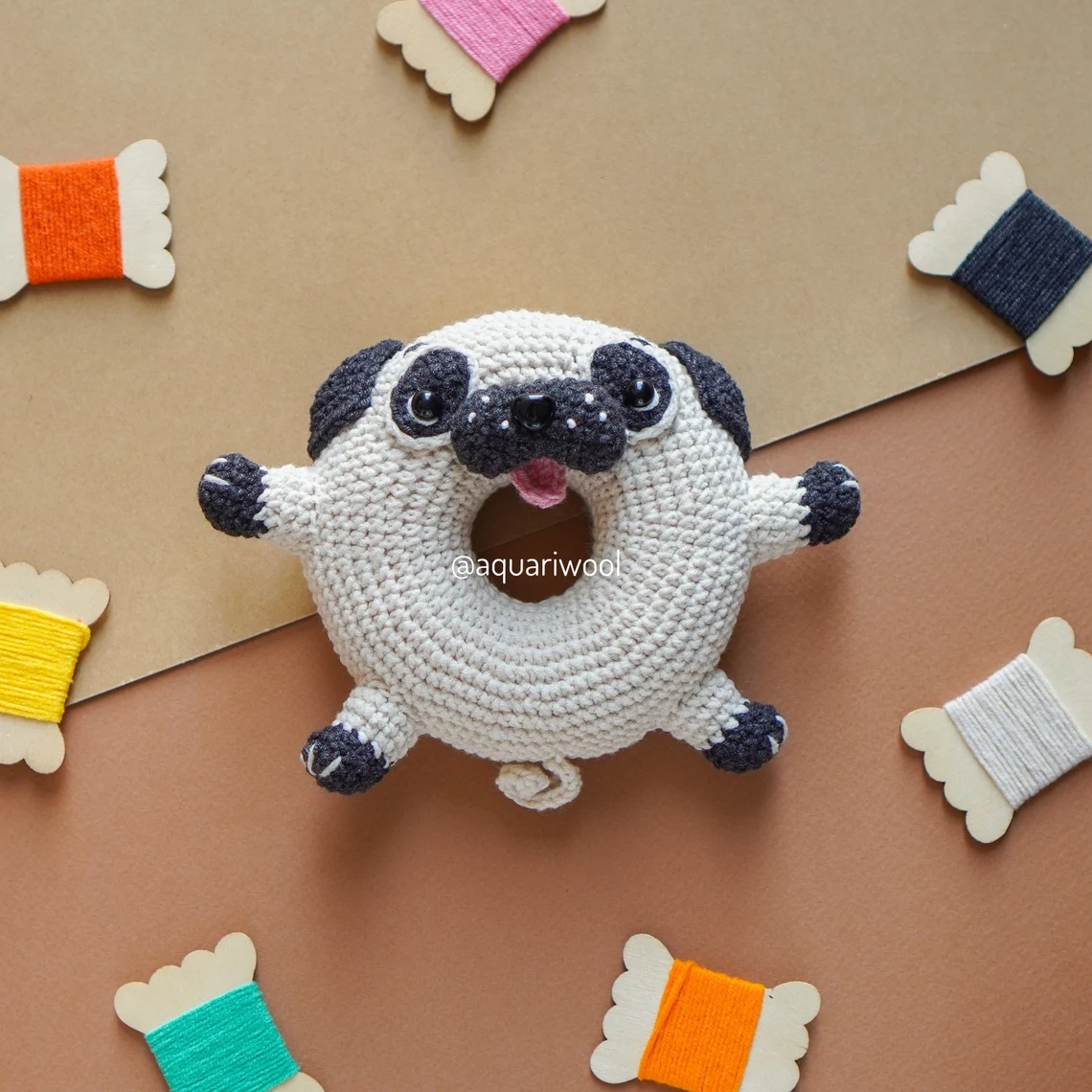 Donut Animal Amigurumi Crochet Pattern PDF – Cute Food Plush Toy Doll DIY Tutorial
