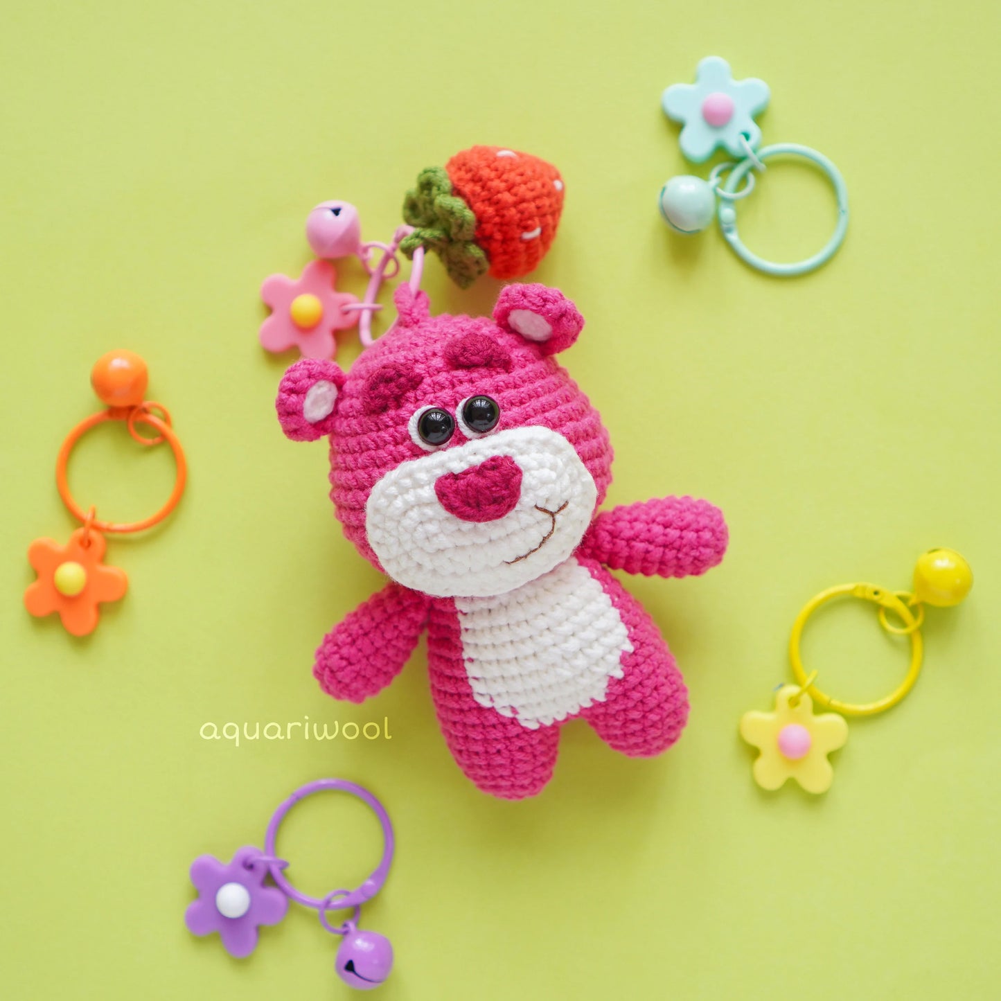 Strawberry Bear Crochet Pattern: Amigurumi Plush Toy (PDF)