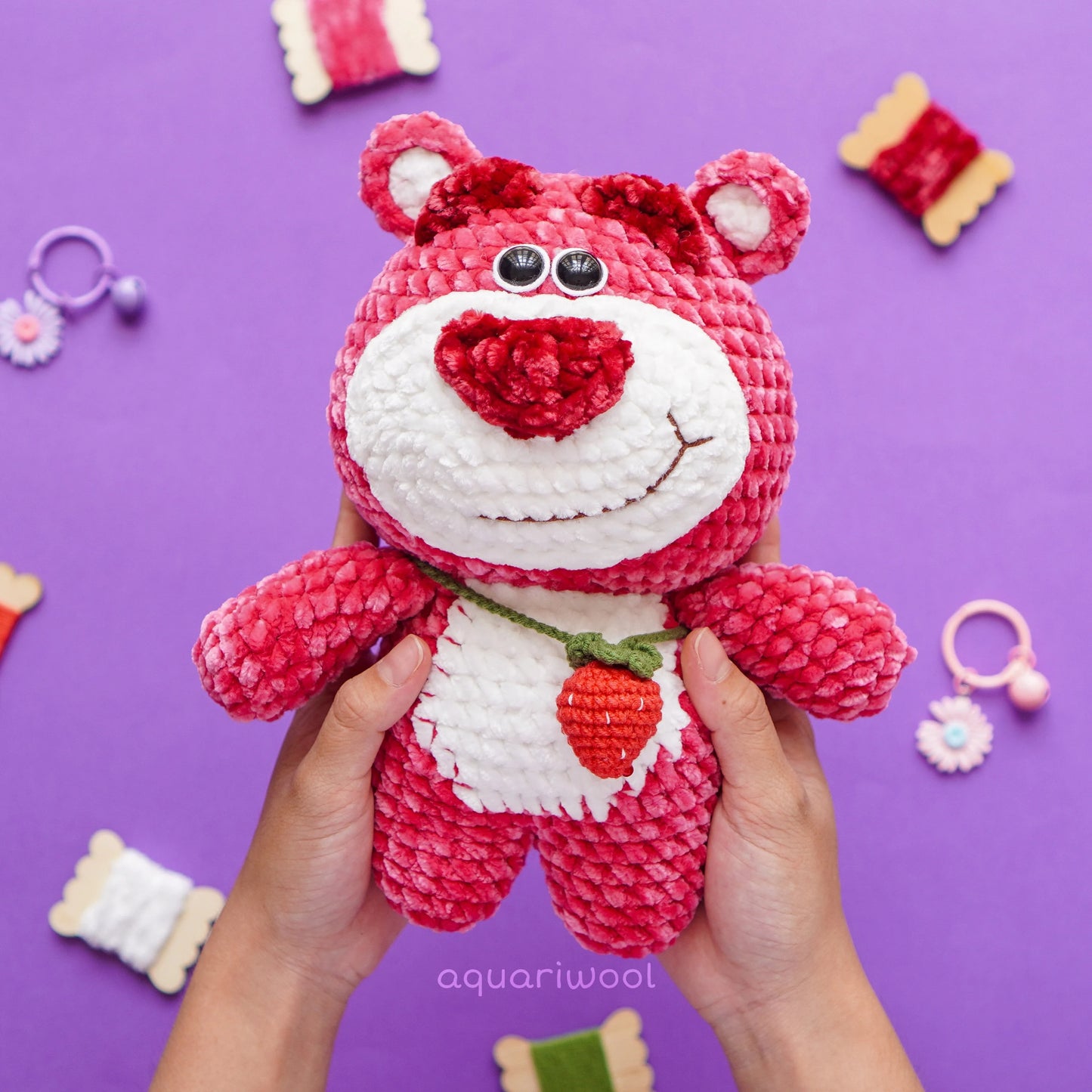 Strawberry Bear Crochet Pattern: Amigurumi Plush Toy (PDF)