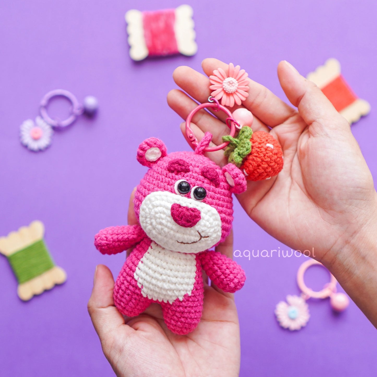 Strawberry Bear Crochet Pattern: Amigurumi Plush Toy (PDF)