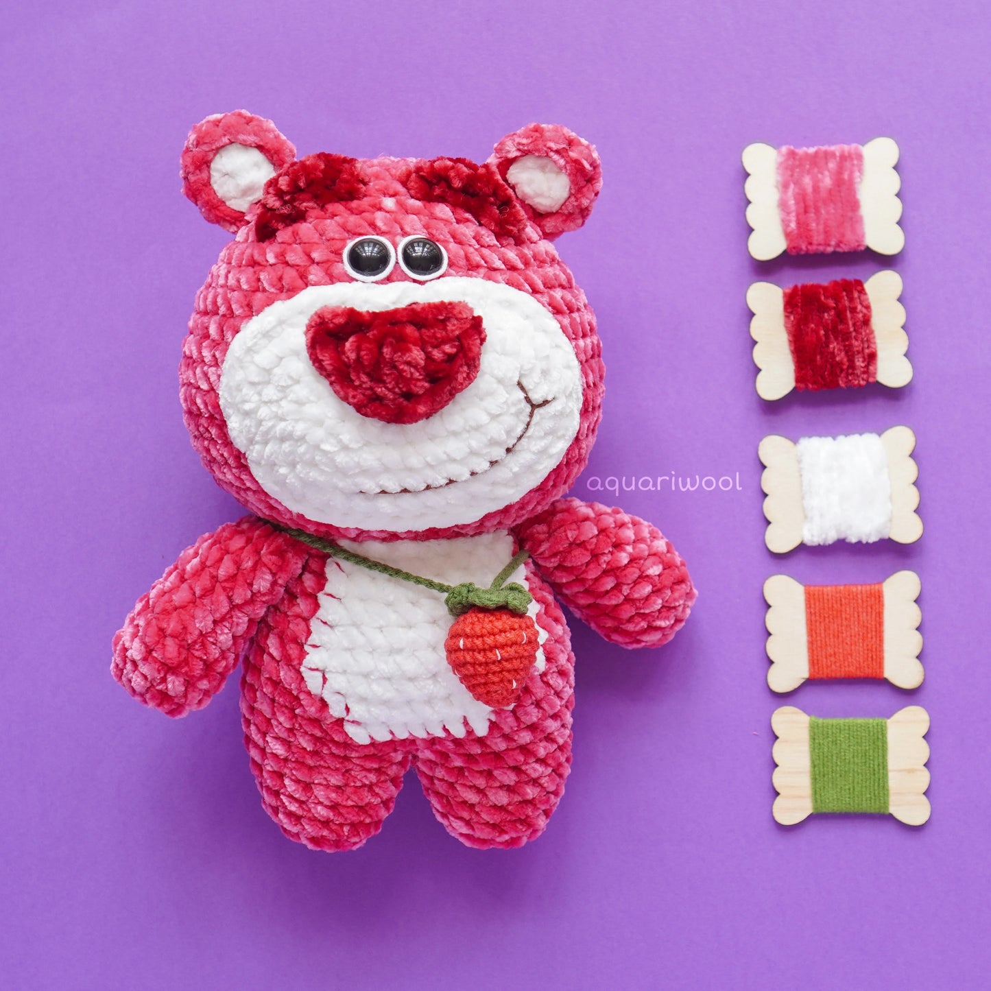 Strawberry Bear Crochet Pattern: Amigurumi Plush Toy (PDF)