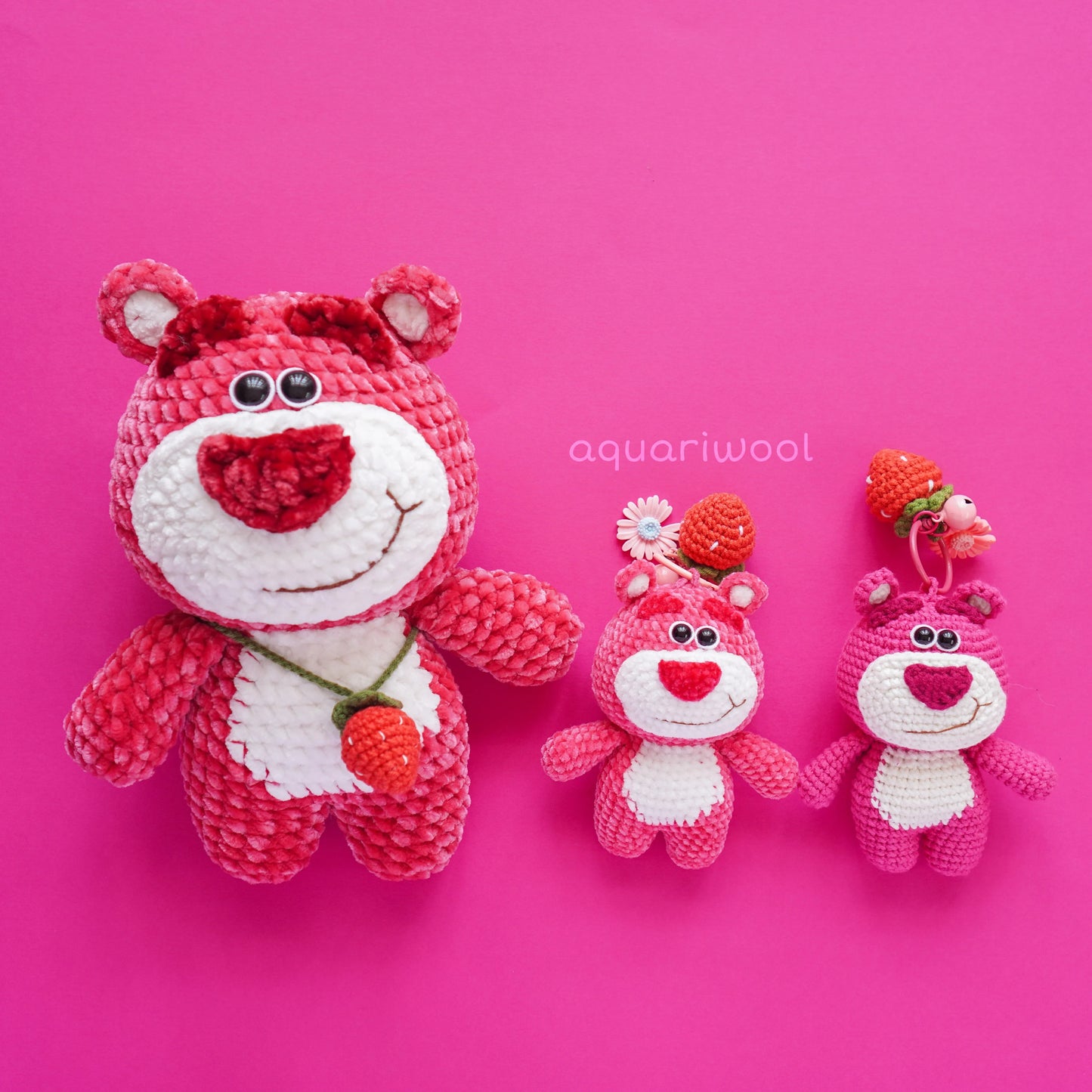 Strawberry Bear Crochet Pattern: Amigurumi Plush Toy (PDF)