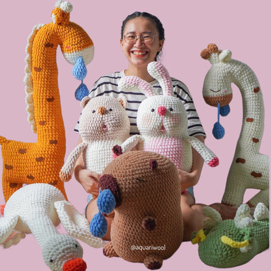 Amigurumi Crochet Pattern Bundle PDF – 6 Snuggle Characters Plush Toy Dolls DIY Tutorial