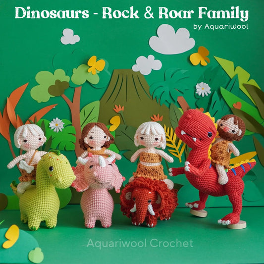Crochet Dinosaur Pattern: Amigurumi T-Rex & Family (PDF Pattern)