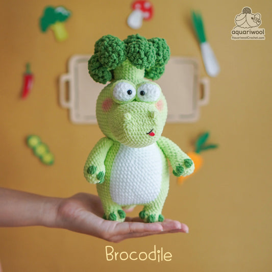 Brocodile Crochet Pattern PDF: Kawaii Broccoli Crocodile Plush (Amigurumi)