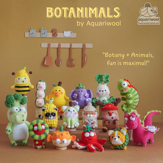 Botanimals Crochet Pattern Bundle: 16 Kawaii Amigurumi PDF (Digital Download)