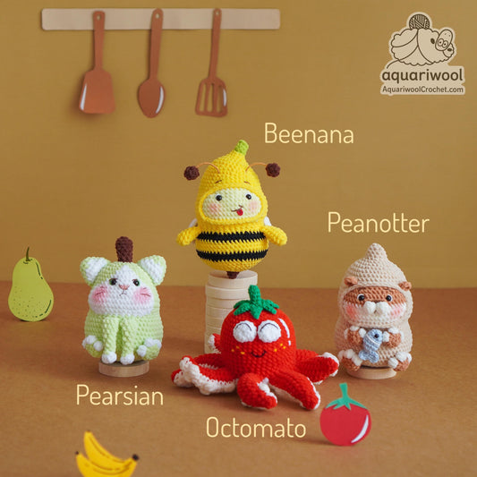 Botanimals Crochet Pattern Bundle: Kawaii Fruit Animal Amigurumi (PDF)