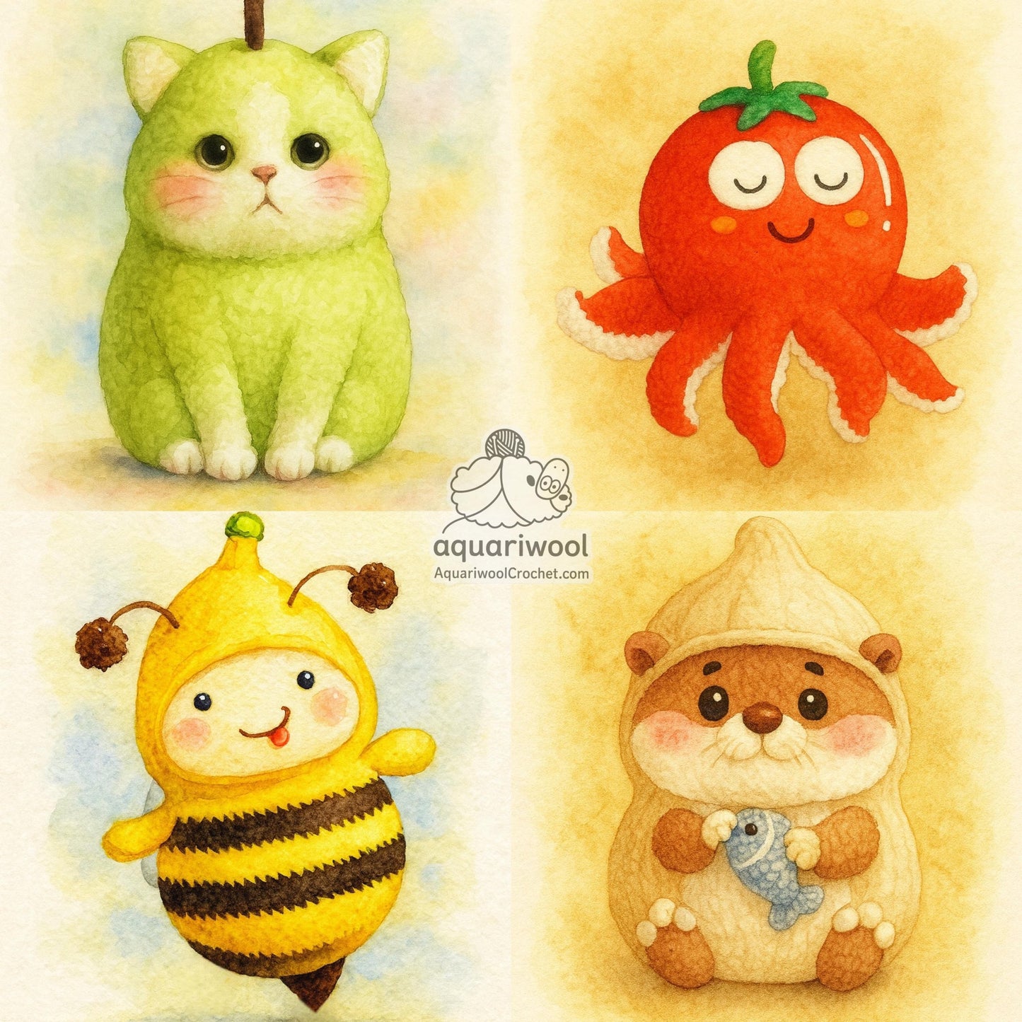 Botanimals Crochet Pattern Bundle: Kawaii Fruit Animal Amigurumi (PDF)