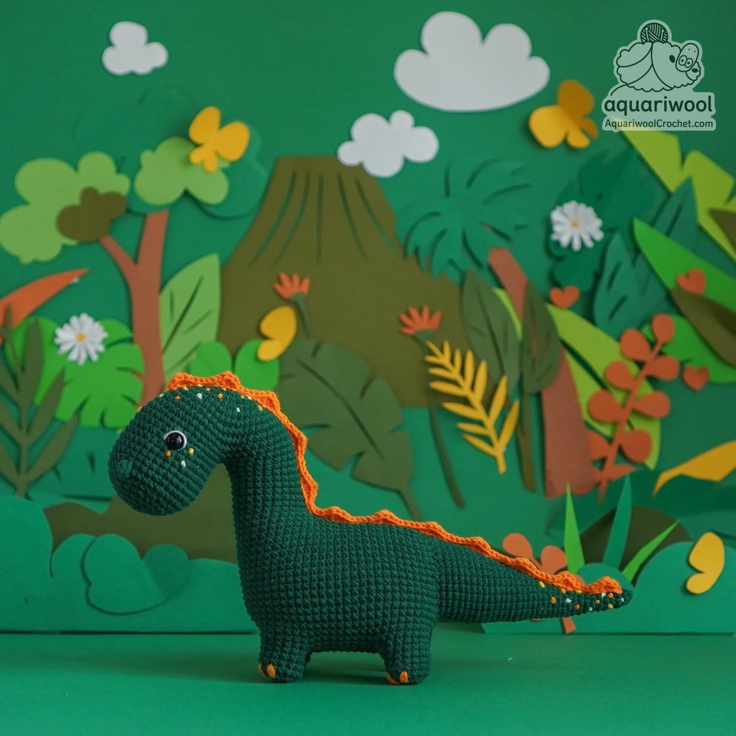 Brachiosaurus Crochet Pattern: Kawaii Dino Plush Toy (PDF Download)