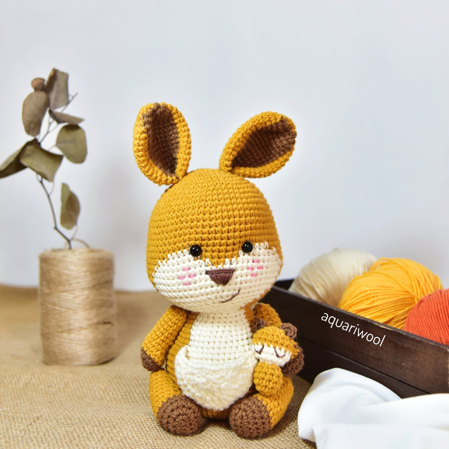 Kangaroo Amigurumi Crochet Pattern PDF – Cute Animal Doll Plush Toy DIY Tutorial