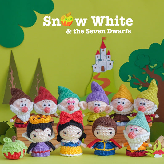 Blanche-Neige et les Sept Nains (Amigurumi Pattern/Amigurumi Crochet Pattern/Crochet Doll Pattern by Aquariwool)