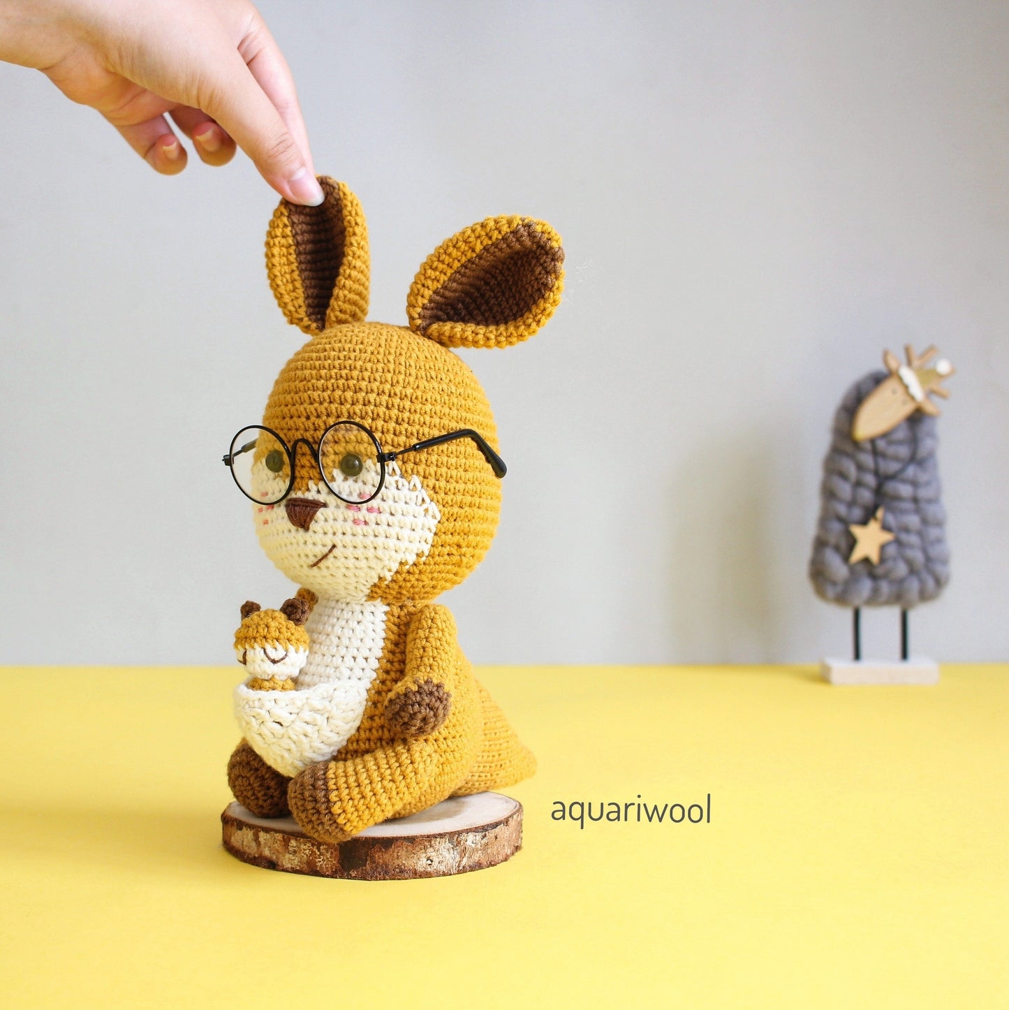 Kangaroo Amigurumi Crochet Pattern PDF – Cute Animal Doll Plush Toy DIY Tutorial