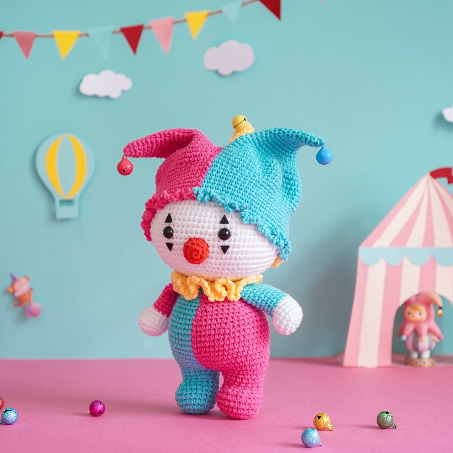 Sad Clown Amigurumi Crochet Pattern PDF – Circus Doll Plush Toy DIY Tutorial