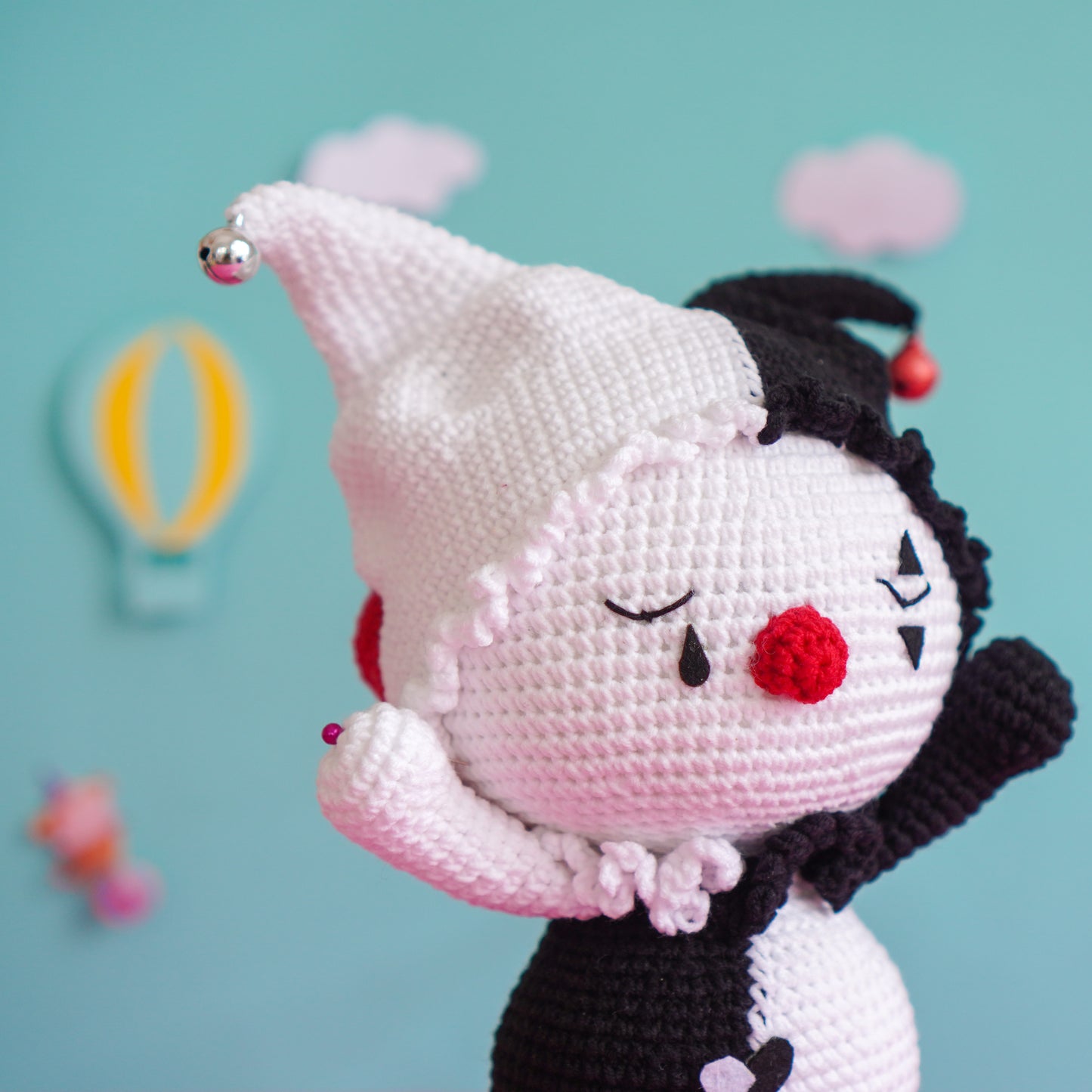 Sad Clown Amigurumi Crochet Pattern PDF – Circus Doll Plush Toy DIY Tutorial
