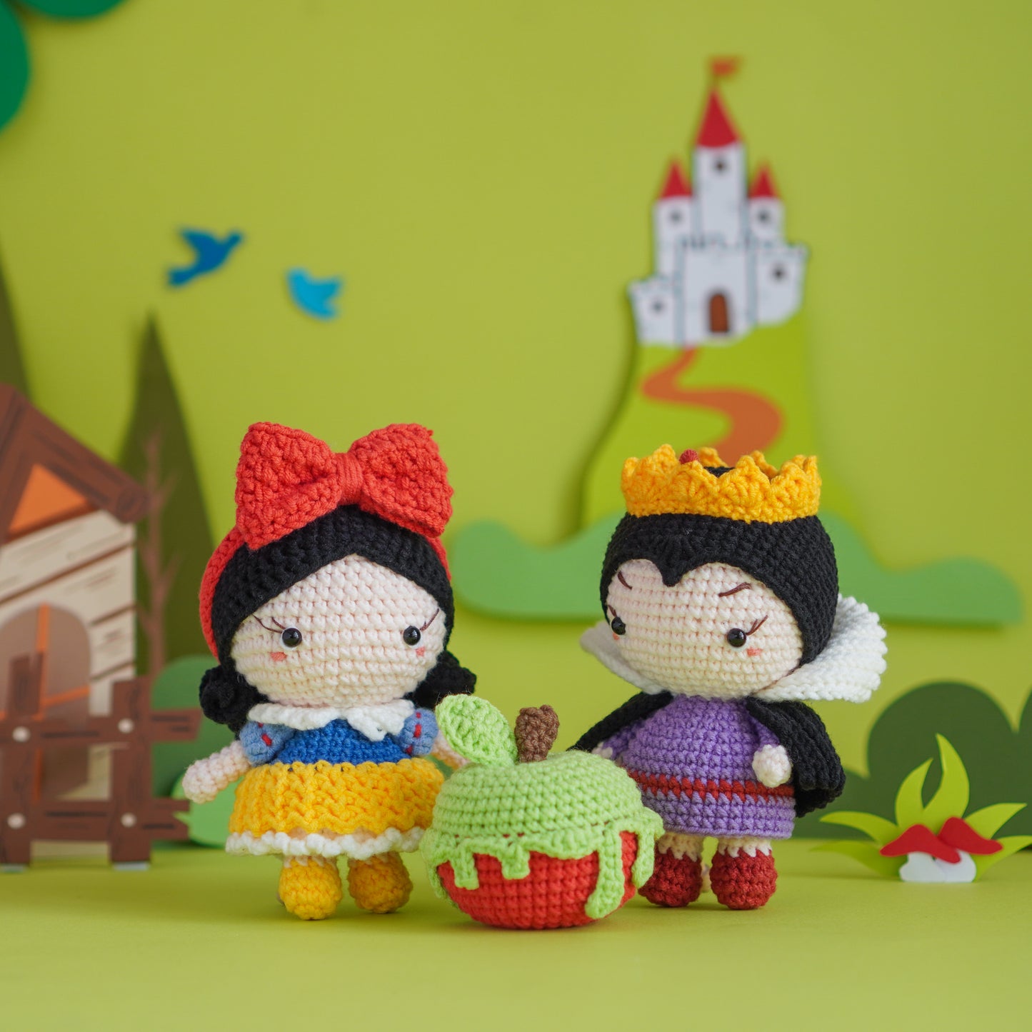 Snow White & 7 Dwarfs Amigurumi Crochet Pattern PDF – Fairy Tale Doll Plush Toy DIY Tutorial