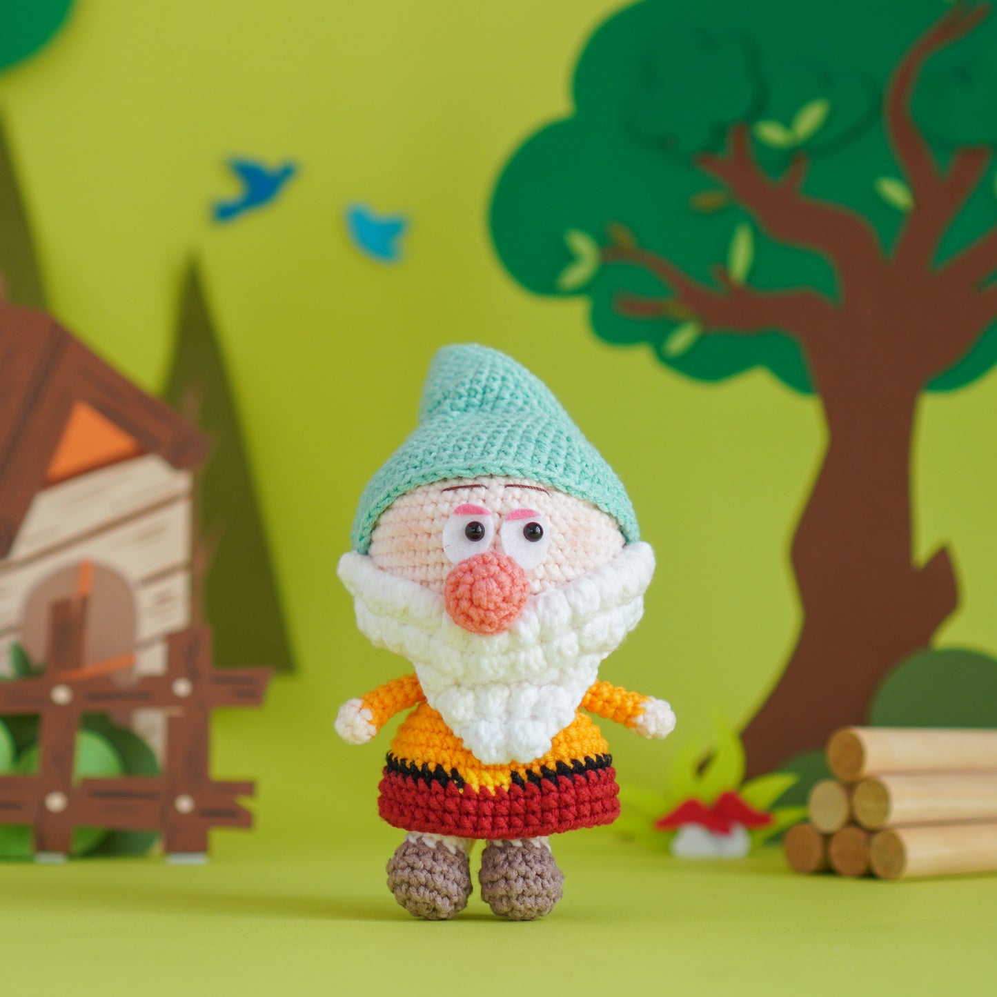 Snow White & 7 Dwarfs Amigurumi Crochet Pattern PDF – Fairy Tale Doll Plush Toy DIY Tutorial