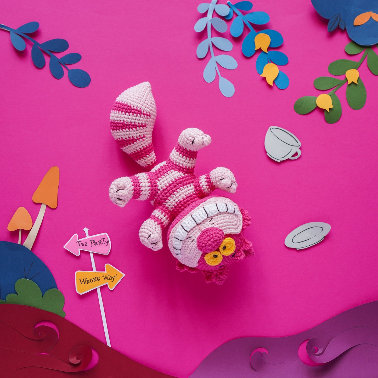 Cheshire Cat Crochet Pattern PDF – Alice in Wonderland Amigurumi Plush Toy | Cute Crochet Doll Tutorial