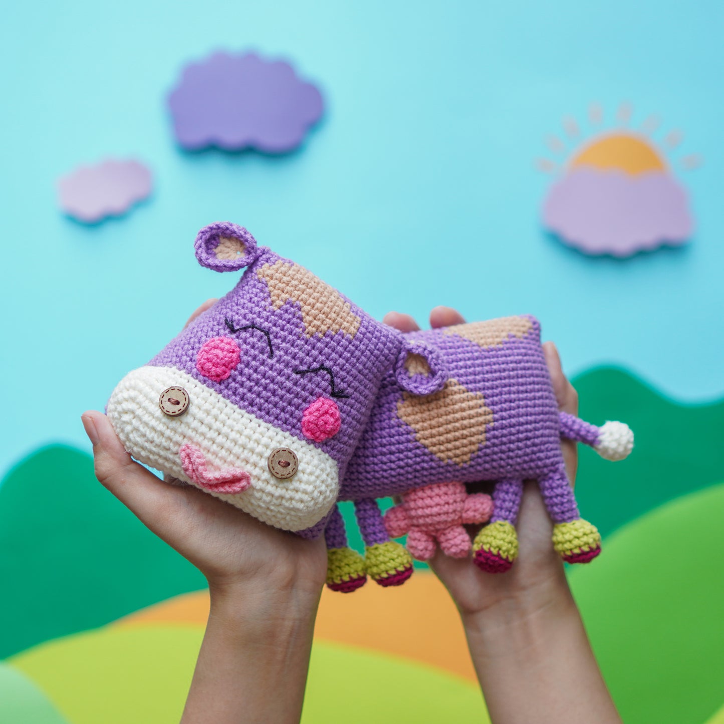 Cow Crochet Pattern: Calf & Mommy Amigurumi Doll (PDF Pattern)