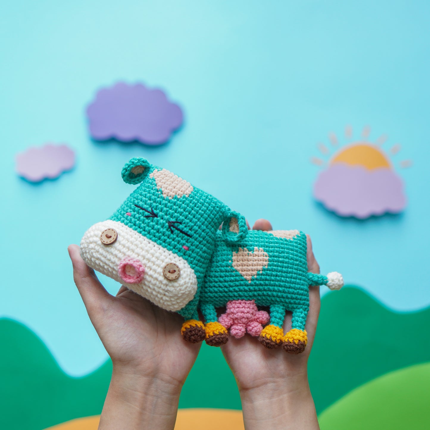 Cow Crochet Pattern: Calf & Mommy Amigurumi Doll (PDF Pattern)