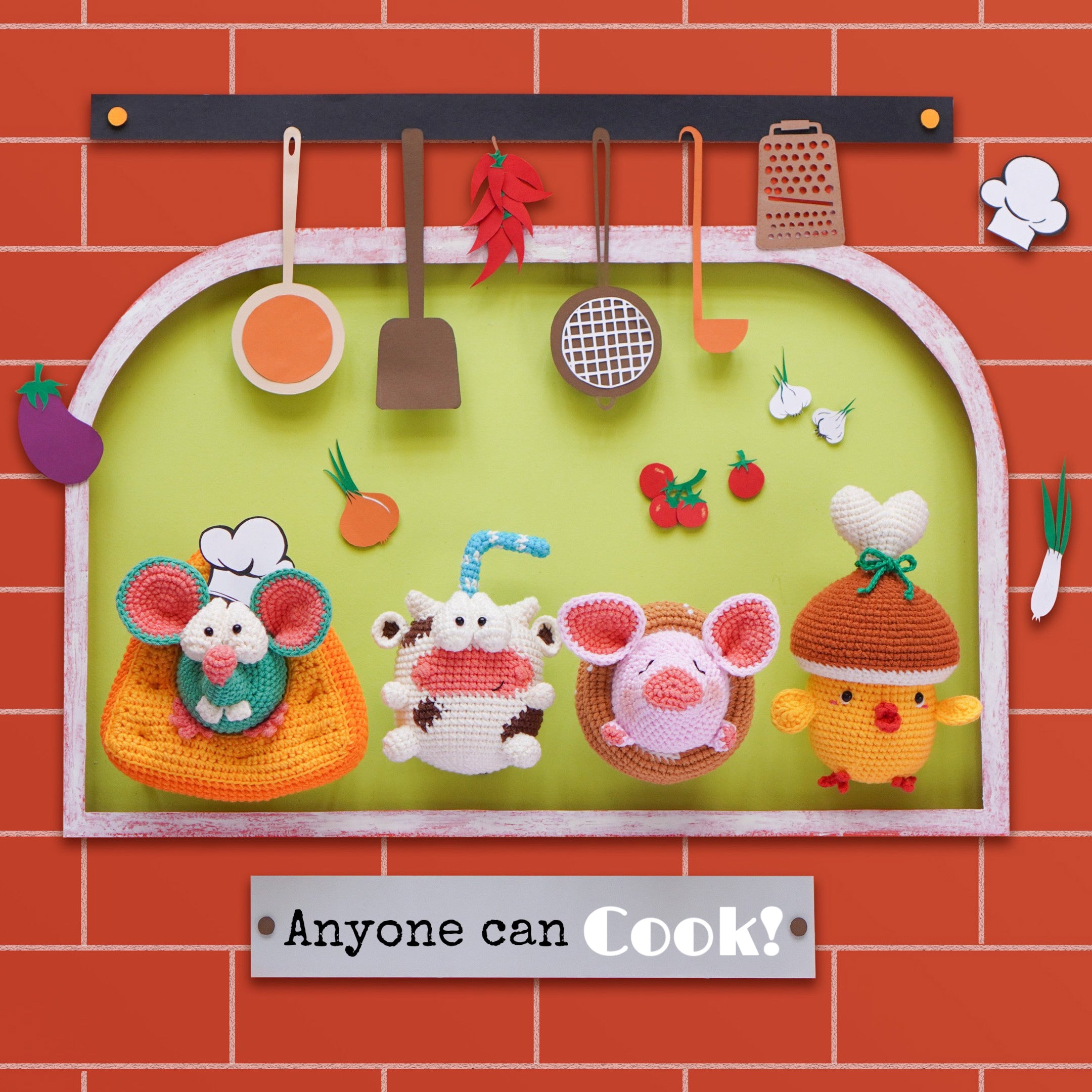 Food Cosplay Bundle: Mouse, Pig, Chicken, Cow Crochet Pattern by Aquariwool Crochet (Crochet Doll Pattern/Amigurumi Pattern for Baby gift)