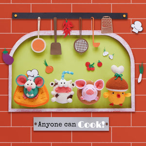 Food Cosplay Bundle: Mouse, Pig, Chicken, Cow Crochet Pattern by Aquariwool Crochet (Crochet Doll Pattern/Amigurumi Pattern for Baby gift)