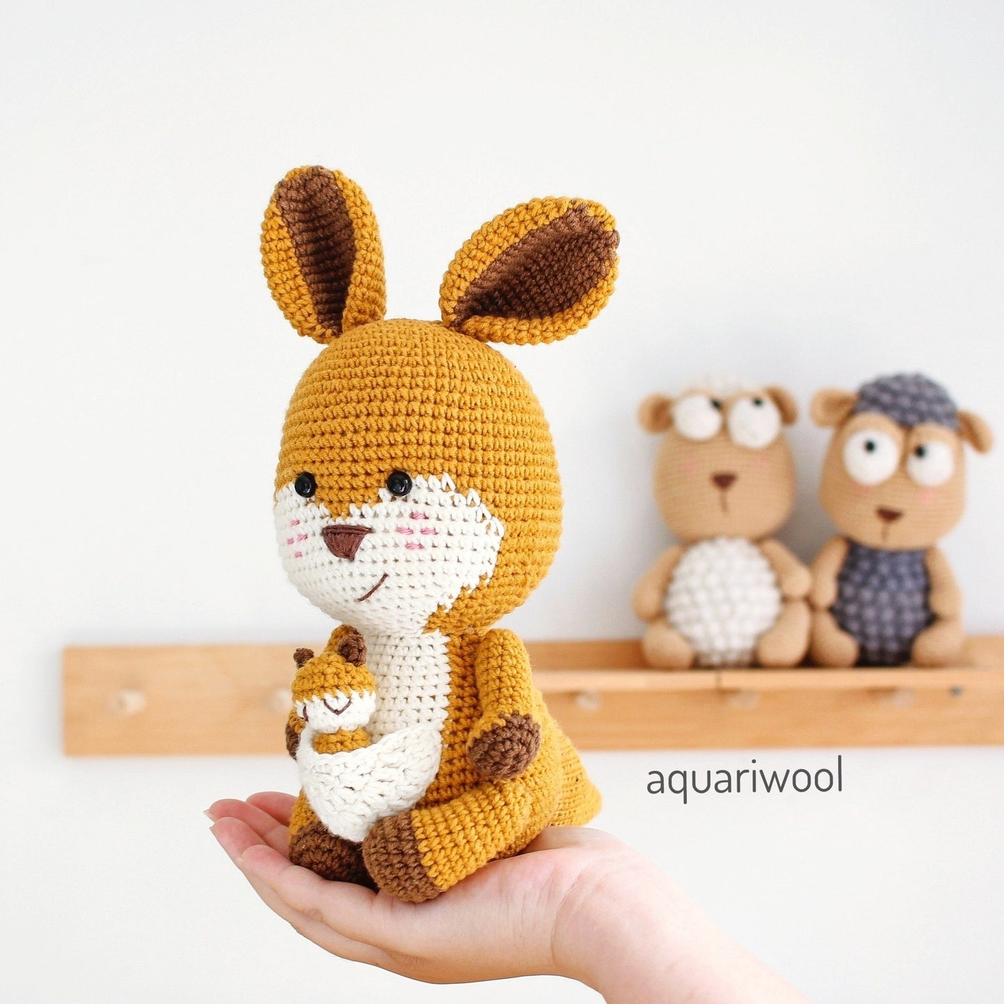 Kangaroo Amigurumi Crochet Pattern PDF – Cute Animal Doll Plush Toy DIY Tutorial