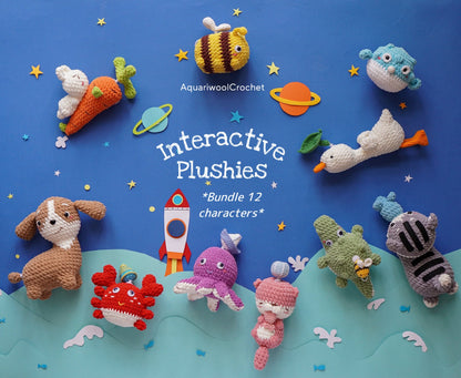 Bundle 12 Interactive Plushies Crochet Pattern