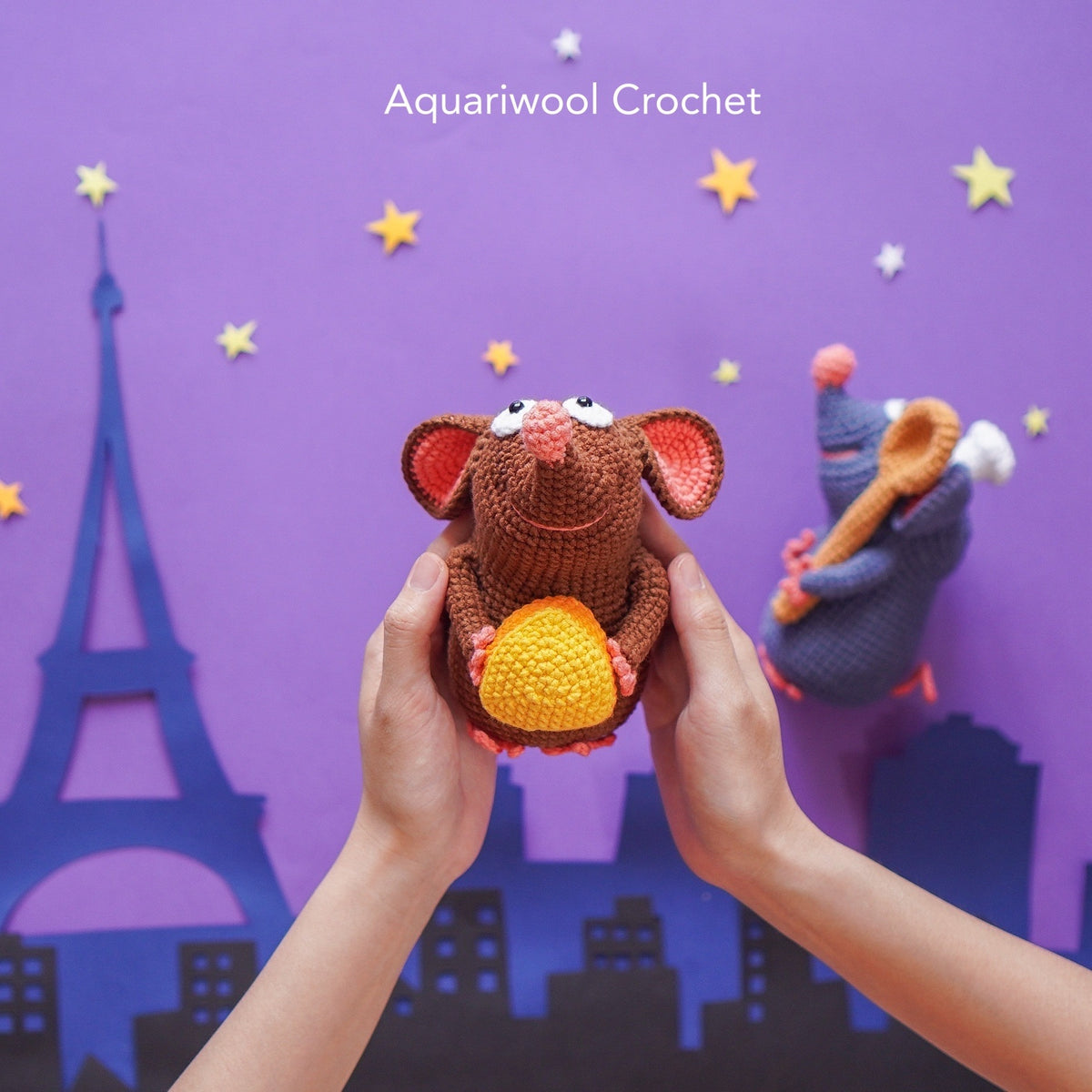 Crochet Remy Ratatouille Crochet Pattern: Remy & Emile Amigurumi Mouse Plush Toy (P ...