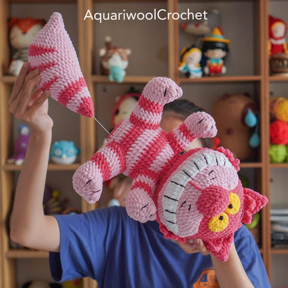 Cheshire Cat (2024 version)-Alice in Wonderland Crochet Plushies Pattern