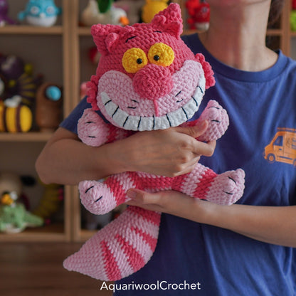 Cheshire Cat (2024 version)-Alice in Wonderland Crochet Plushies Pattern