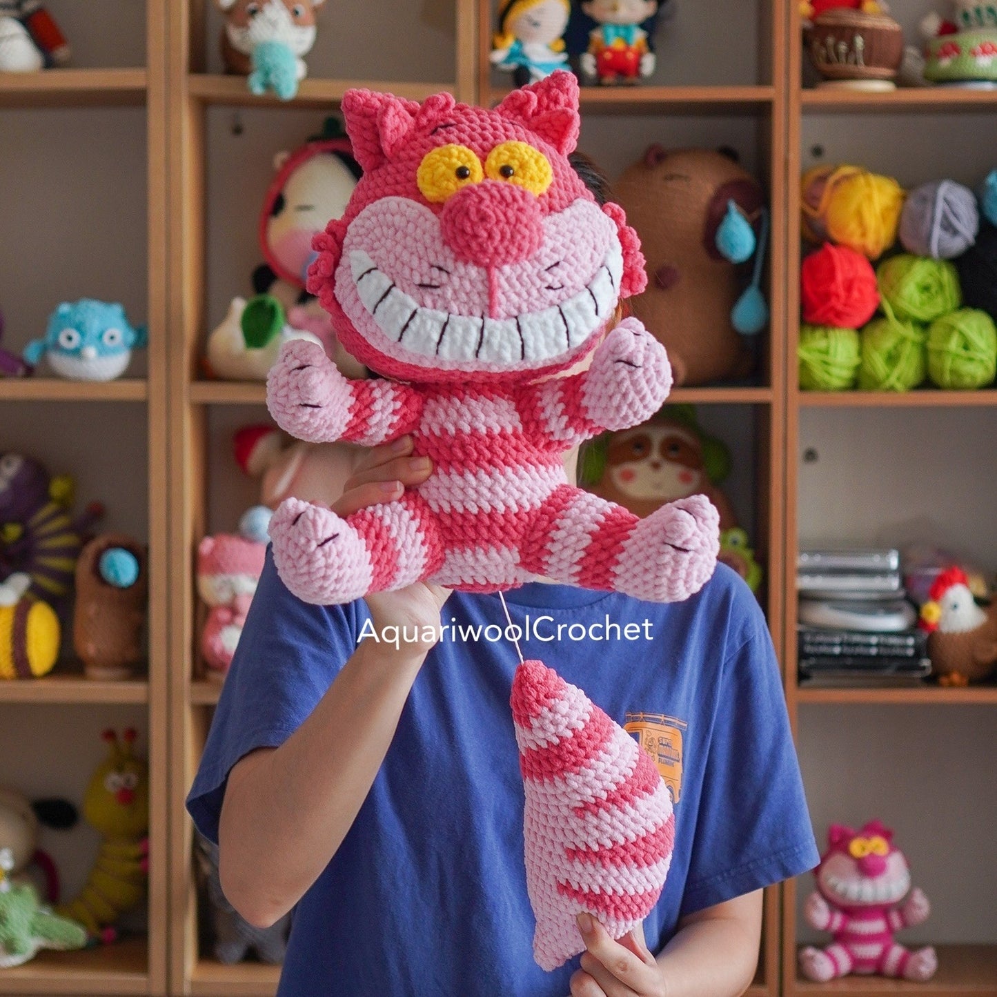 Cheshire Cat (2024 version)-Alice in Wonderland Crochet Plushies Pattern