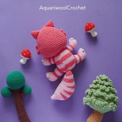 Cheshire Cat (2024 version)-Alice in Wonderland Crochet Plushies Pattern