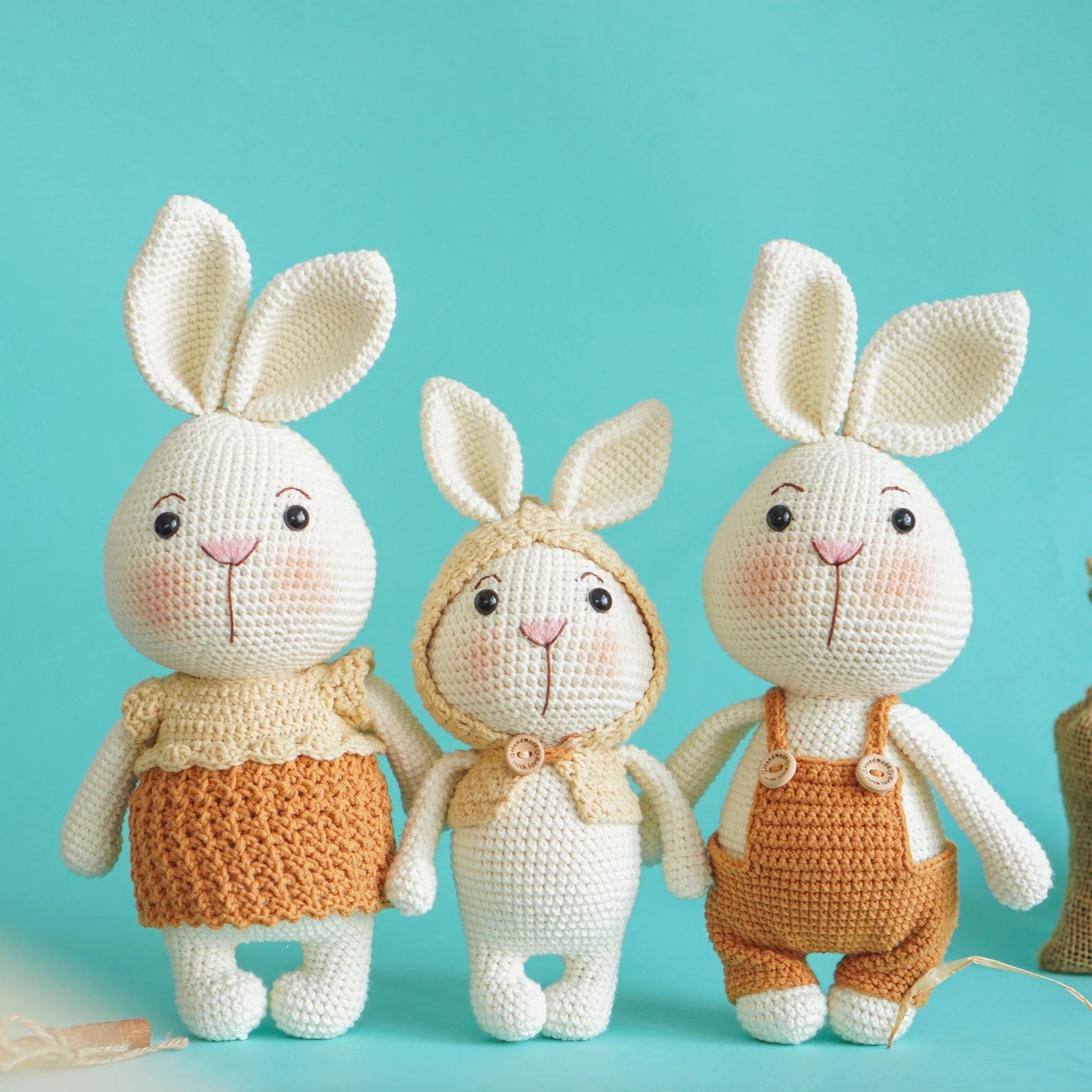 Bunny Family Amigurumi Crochet Pattern PDF – Cute Rabbit Doll Plush To ...