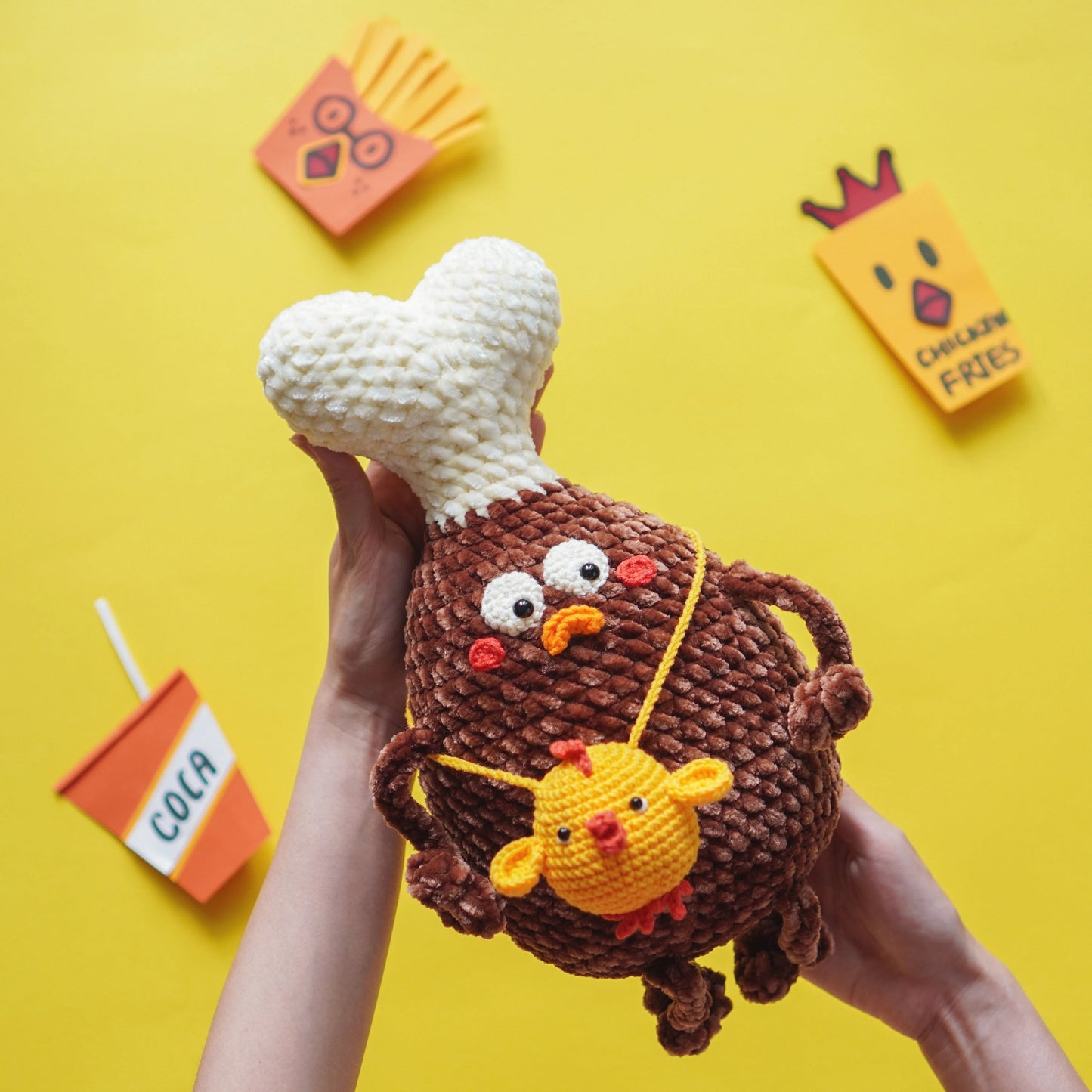 Chicken Drumstick Crochet Plushies Pattern