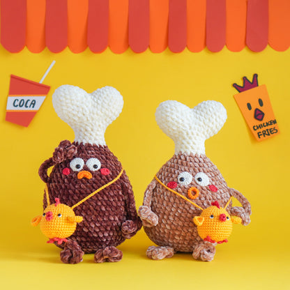 Chicken Drumstick Crochet Plushies Pattern