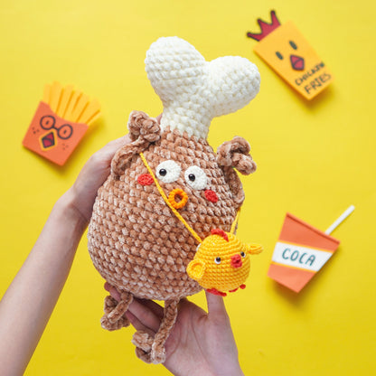 Chicken Drumstick Crochet Plushies Pattern