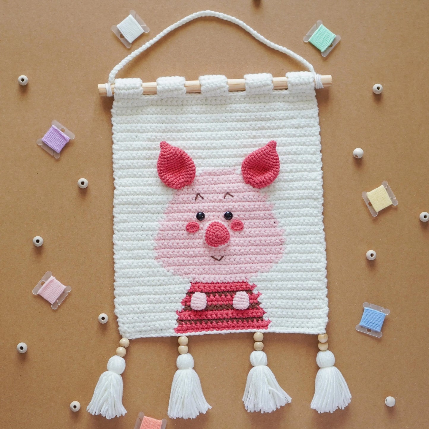 Bundle: (4 Wall Hangings) Pooh, Piglet, Eeyore, Lumpy-Crochet Pattern