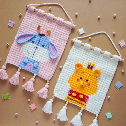 Bundle: (4 Wall Hangings) Pooh, Piglet, Eeyore, Lumpy-Crochet Pattern