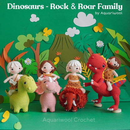 Crochet Dinosaur Pattern: Amigurumi T-Rex & Family (PDF Pattern)