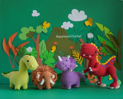 Crochet Dinosaur Pattern: Amigurumi T-Rex & Family (PDF Pattern)
