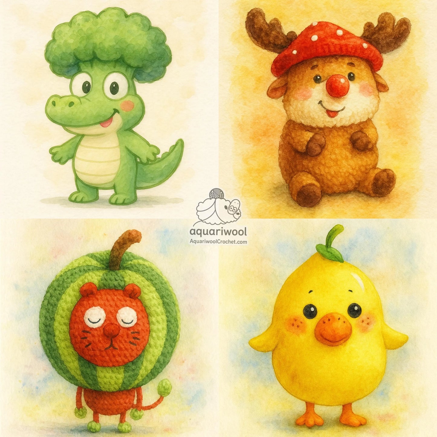 Botanimals Crochet Pattern Bundle: Kawaii Fruit Animal Amigurumi (PDF)
