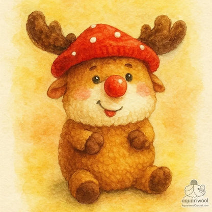 Mooseroom Crochet Pattern PDF: Kawaii Moose Mushroom Plush Toy