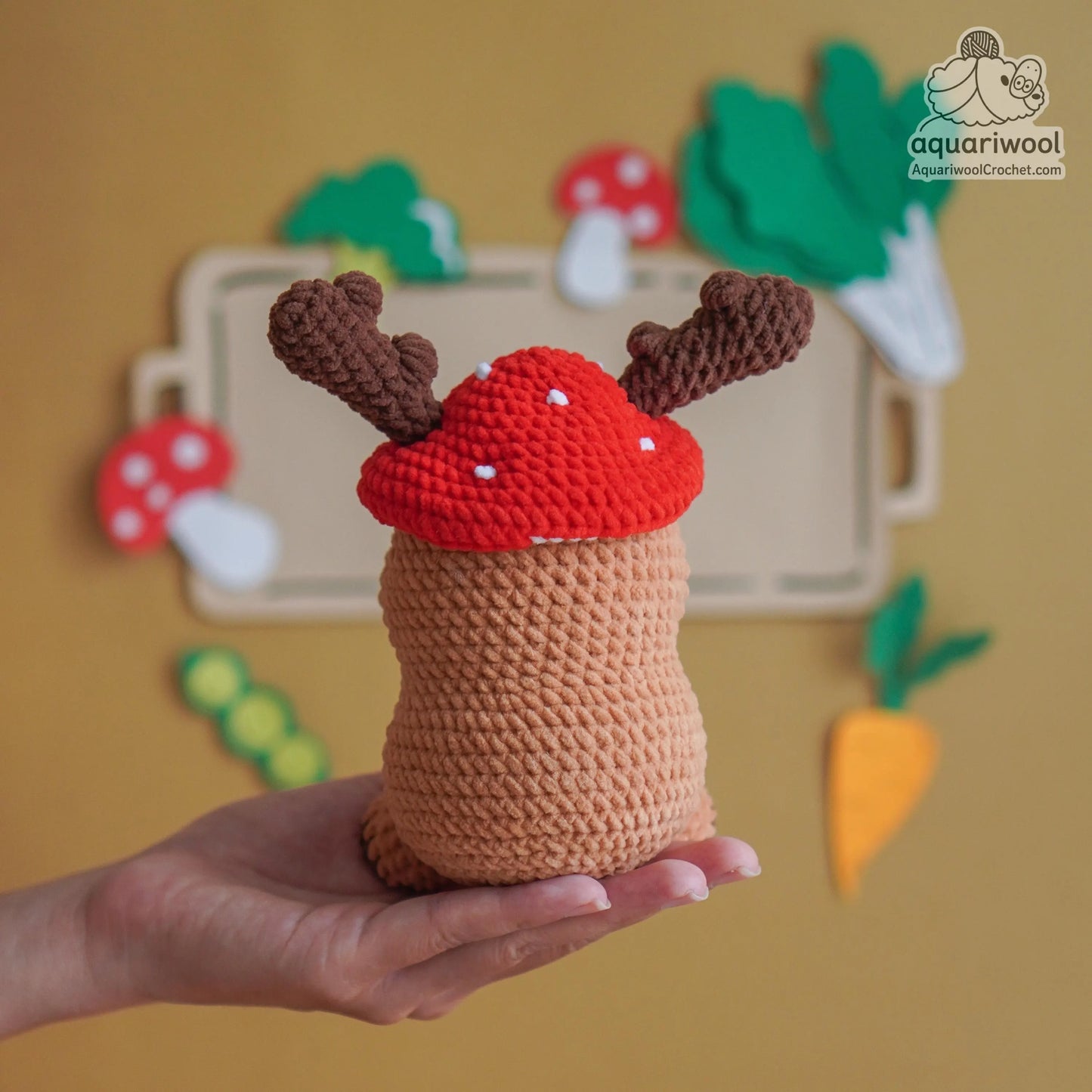 Mooseroom Crochet Pattern PDF: Kawaii Moose Mushroom Plush Toy