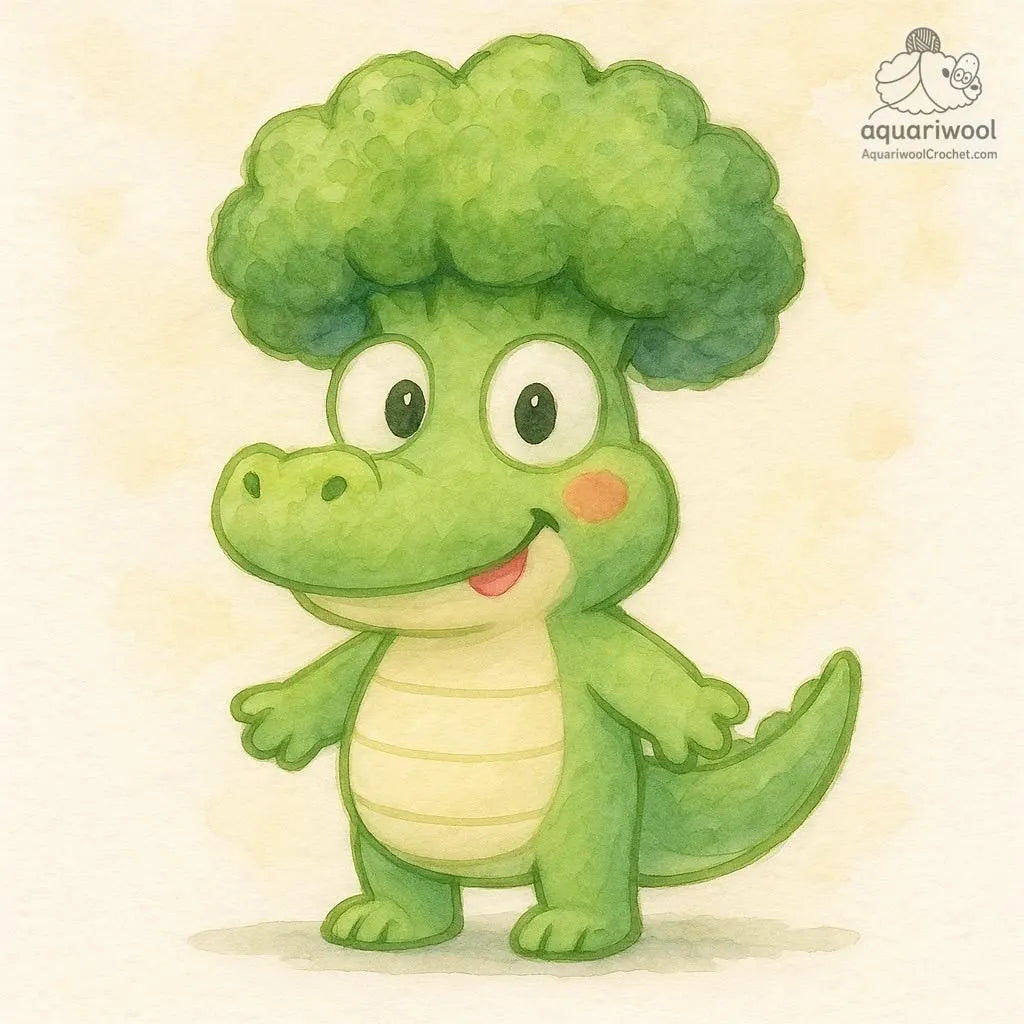 Brocodile Crochet Pattern PDF: Kawaii Broccoli Crocodile Plush (Amigurumi)