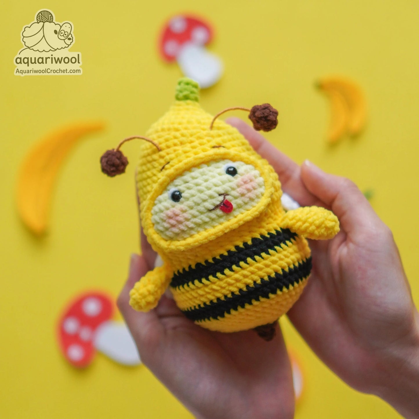 PDF – Beenana | Cute Kawaii Bee & Banana Plush Toy | Animal Vegetable Amigurumi