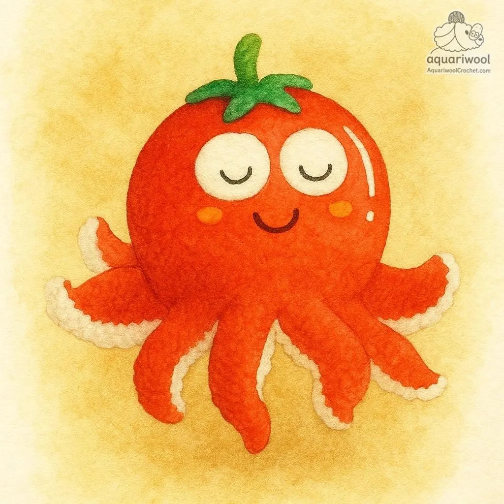 Octomato Crochet Pattern PDF: Kawaii Octopus Tomato Plush (Digital Download)